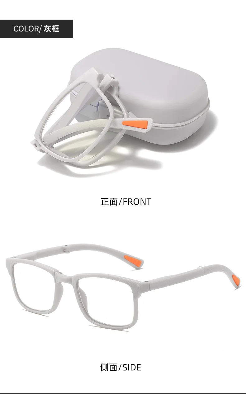 Folding Square Reading Glasses | Optional Case | +1.00 to +4.00
