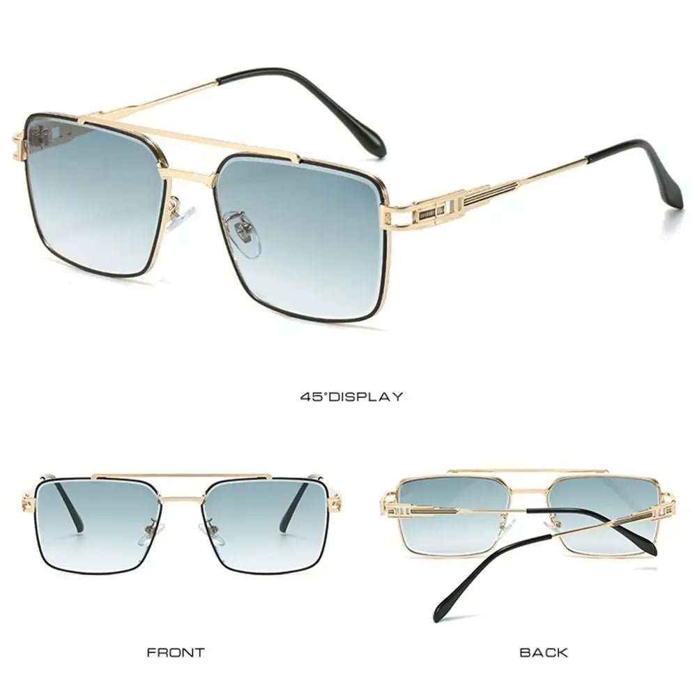 Double-Bridge Rectangle Sunglasses | Gradient Lens Options
