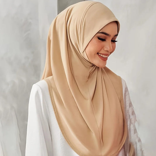 Women's Stretchy Jersey Instant Hijab – Ready-to-Wear Sports Headwrap | Muslim Scarf Cap