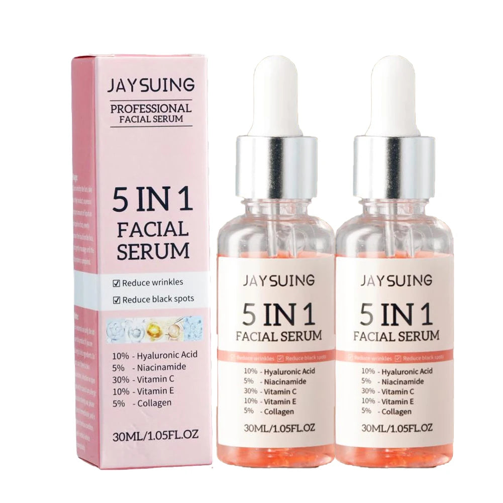 5-in-1 Vitamin C & Hyaluronic Acid Face Serum – Pore Minimizing, Brightening & Deep Moisturizing (30ml)