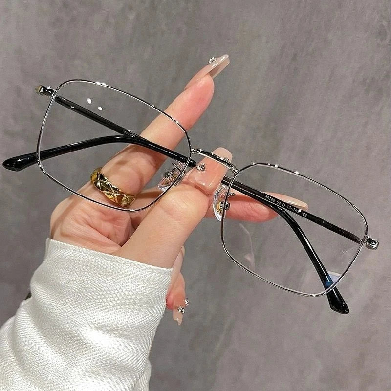 Square Metal Myopia Glasses | -0.50 to -6.00 Lens Options