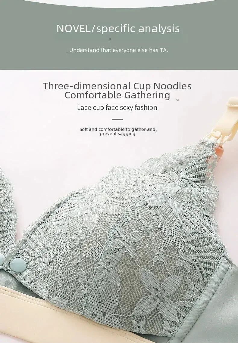Wire-free Thin Breastfeeding Bra Comfortable Gathered Pregnancy Postpartum Breastfeeding Front Opening Pregnant Women Chest Wrap
