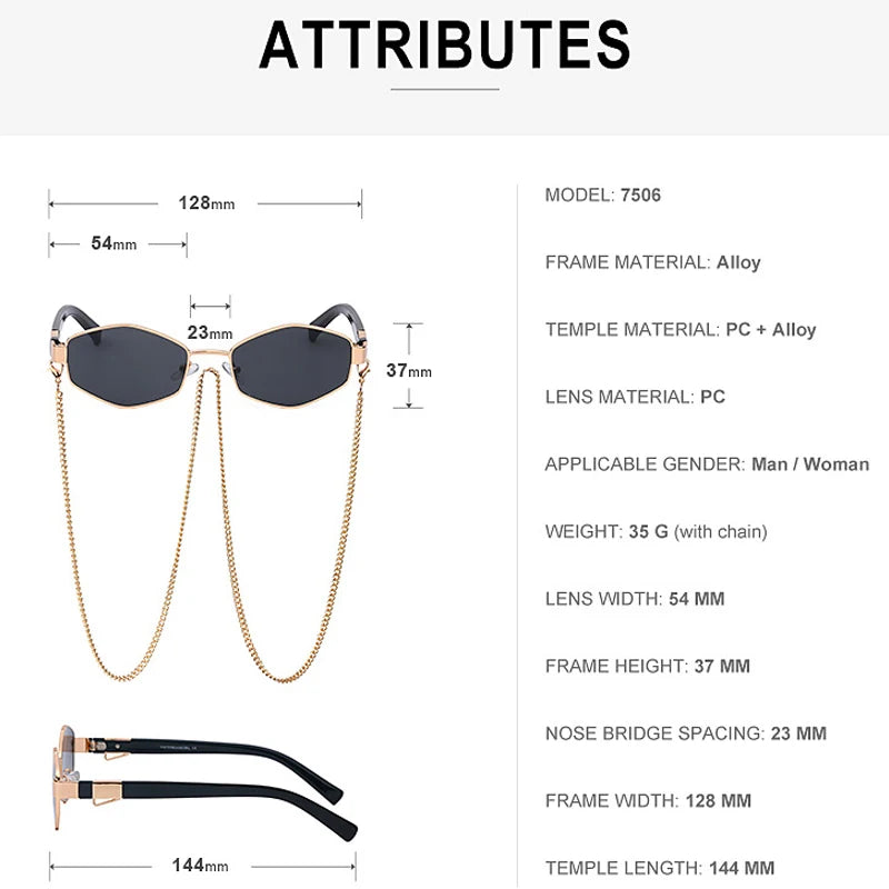 Small-Frame Punk Sunglasses | Colored Lens Options