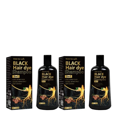 3-in-1 Black Hair Dye Shampoo with Ginger & Biotin – Long-Lasting Color, Gray Coverage & Hair Growth | 100g