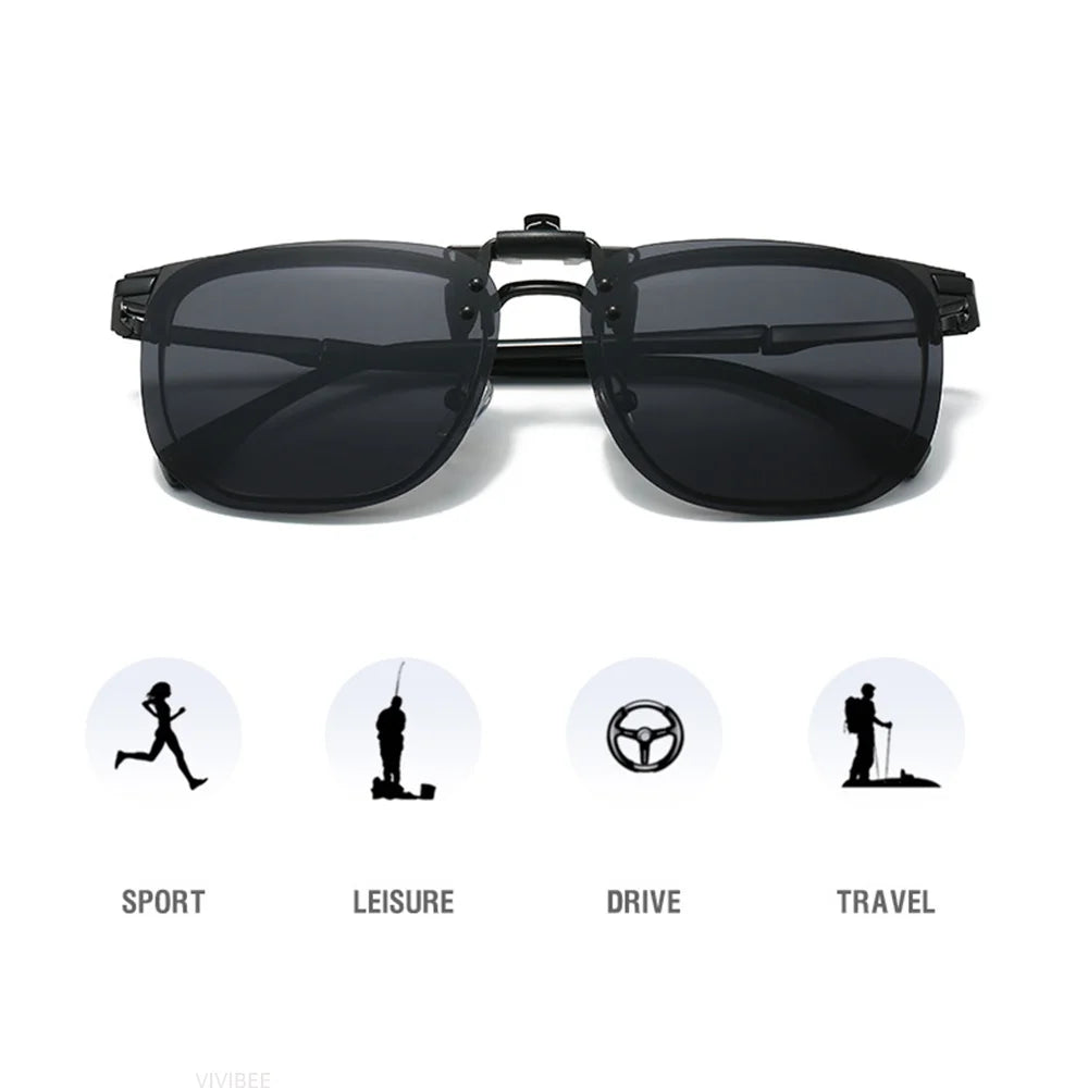 Pilot-Style Flip-Up Clip-On Sunglasses | Lens Options