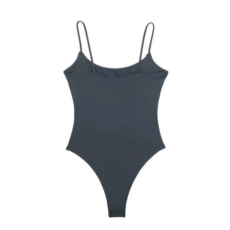 Slim-Fit Spaghetti Strap Bodysuit — Backless One-Piece | Women's Lingerie