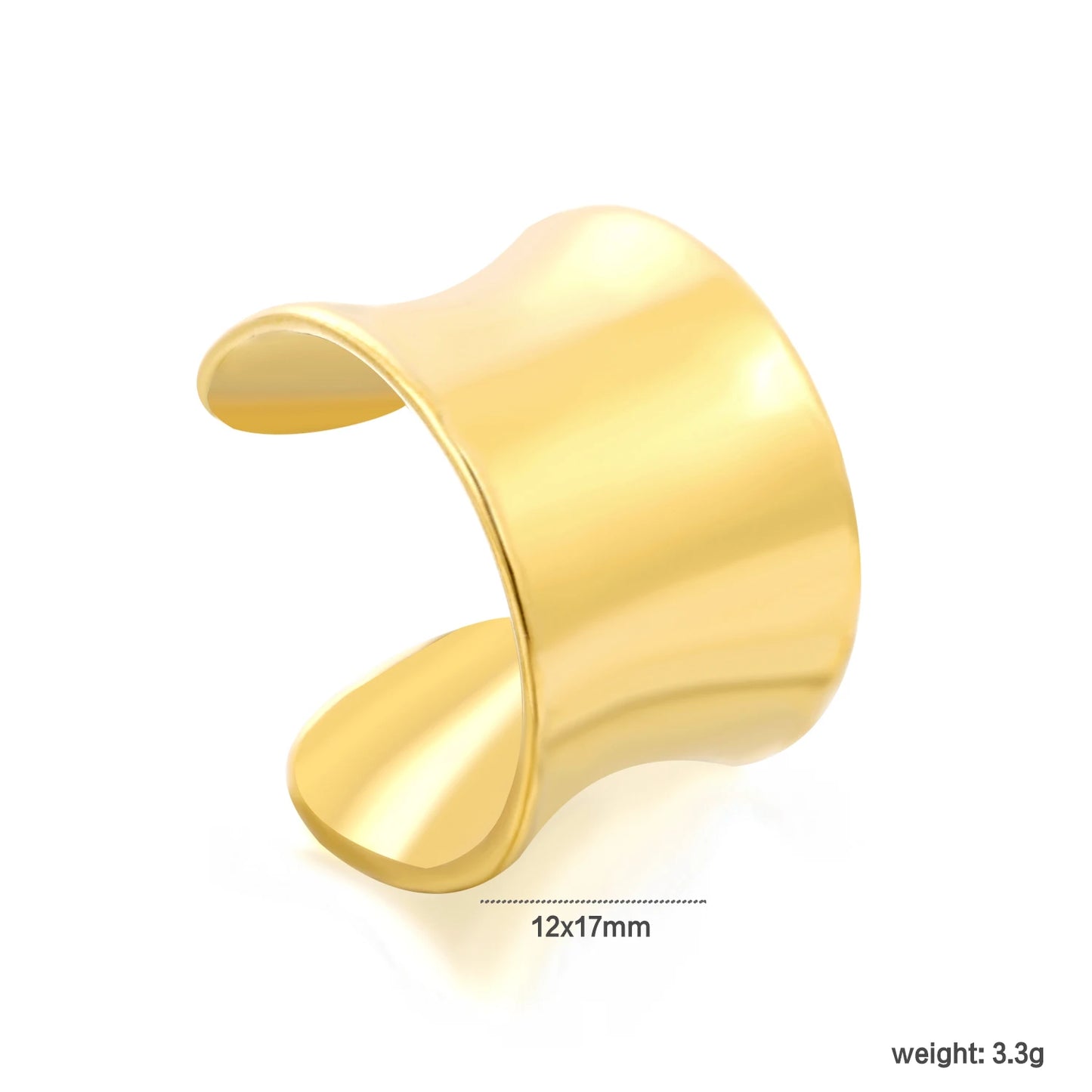 Zircon Ear Cuff – Minimalist 18K Gold-Plated Stainless Steel Clip Earring