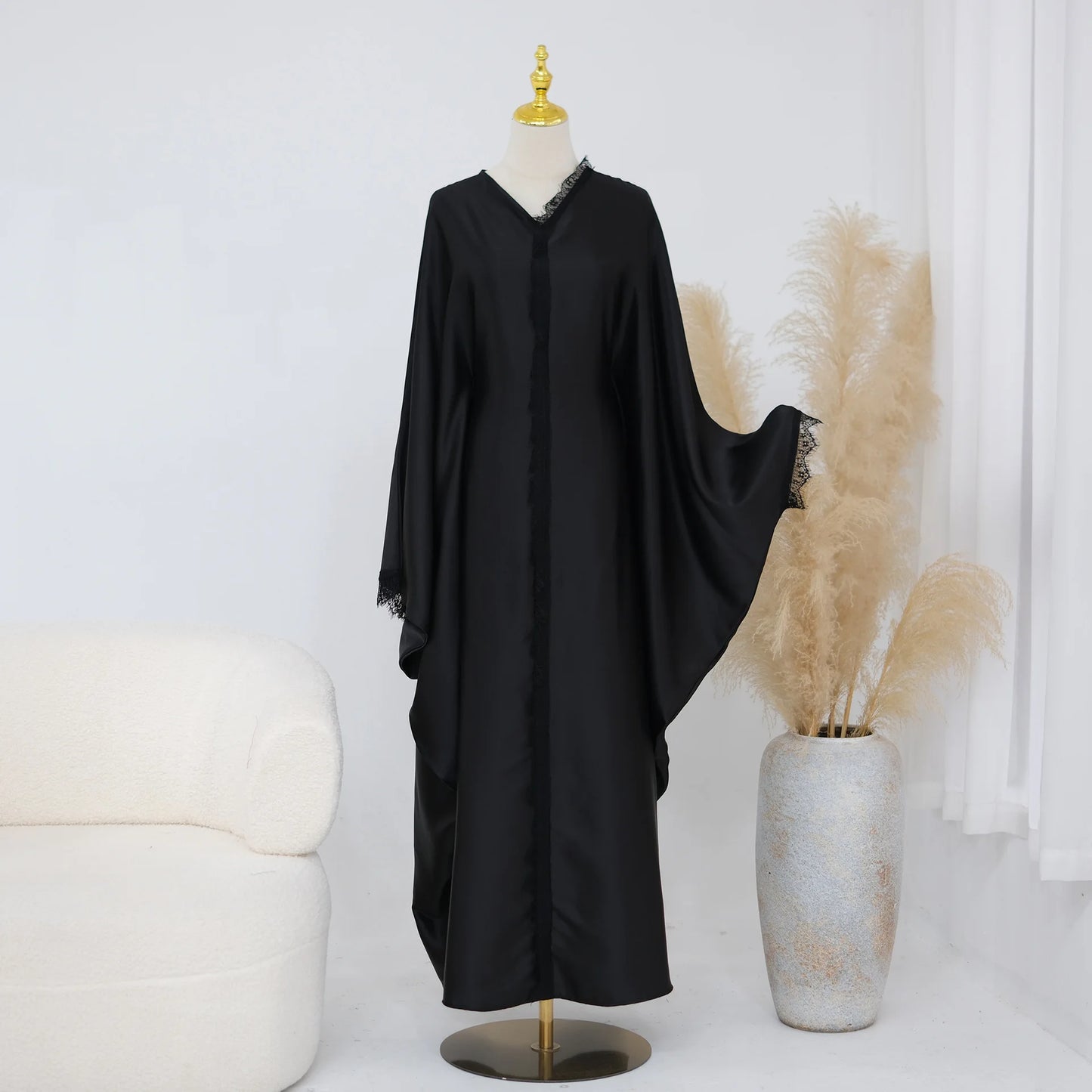 2026 New Luxury Dubai Abaya for Women V-Neck Loose Fit Long Sleeve Open Front Flowy Modest Dress Muslim Abaya with Free Shipping