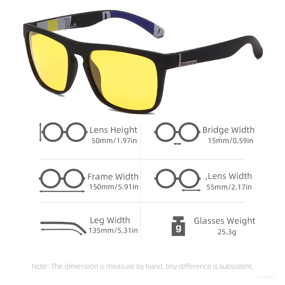 Yellow-Tinted Square Glasses | 4 Frame Colors