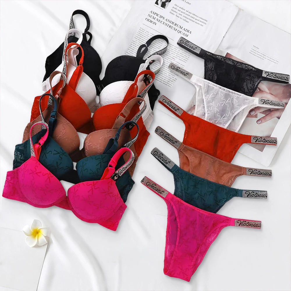 Women's Sexy Padded Push-Up Bra & Panty Set – Seamless Lingerie Set