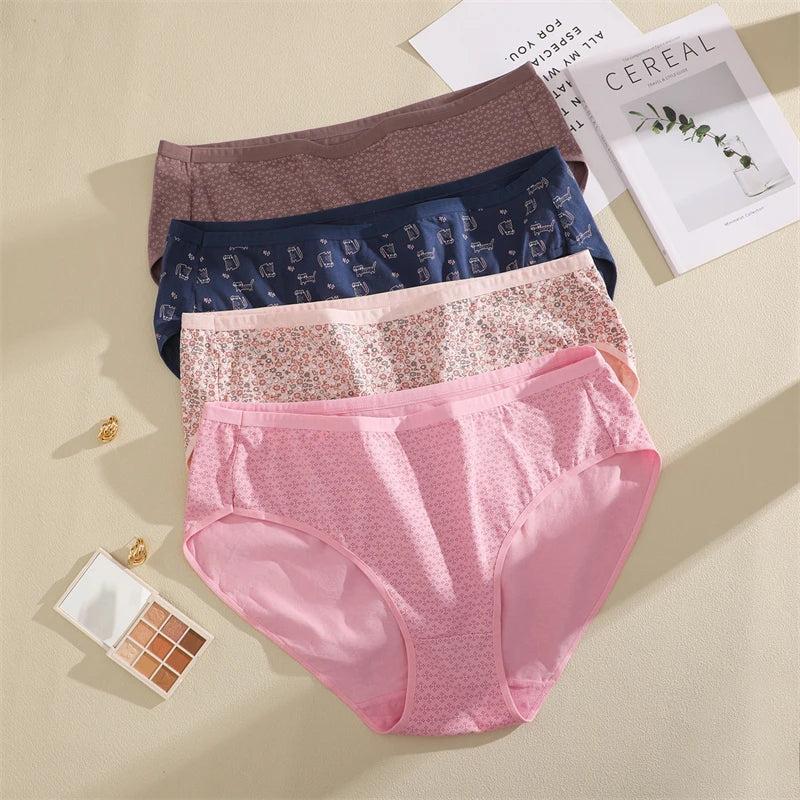 3-Pack Cotton High Waist Briefs — Plus Size XL–4XL Breathable Panties