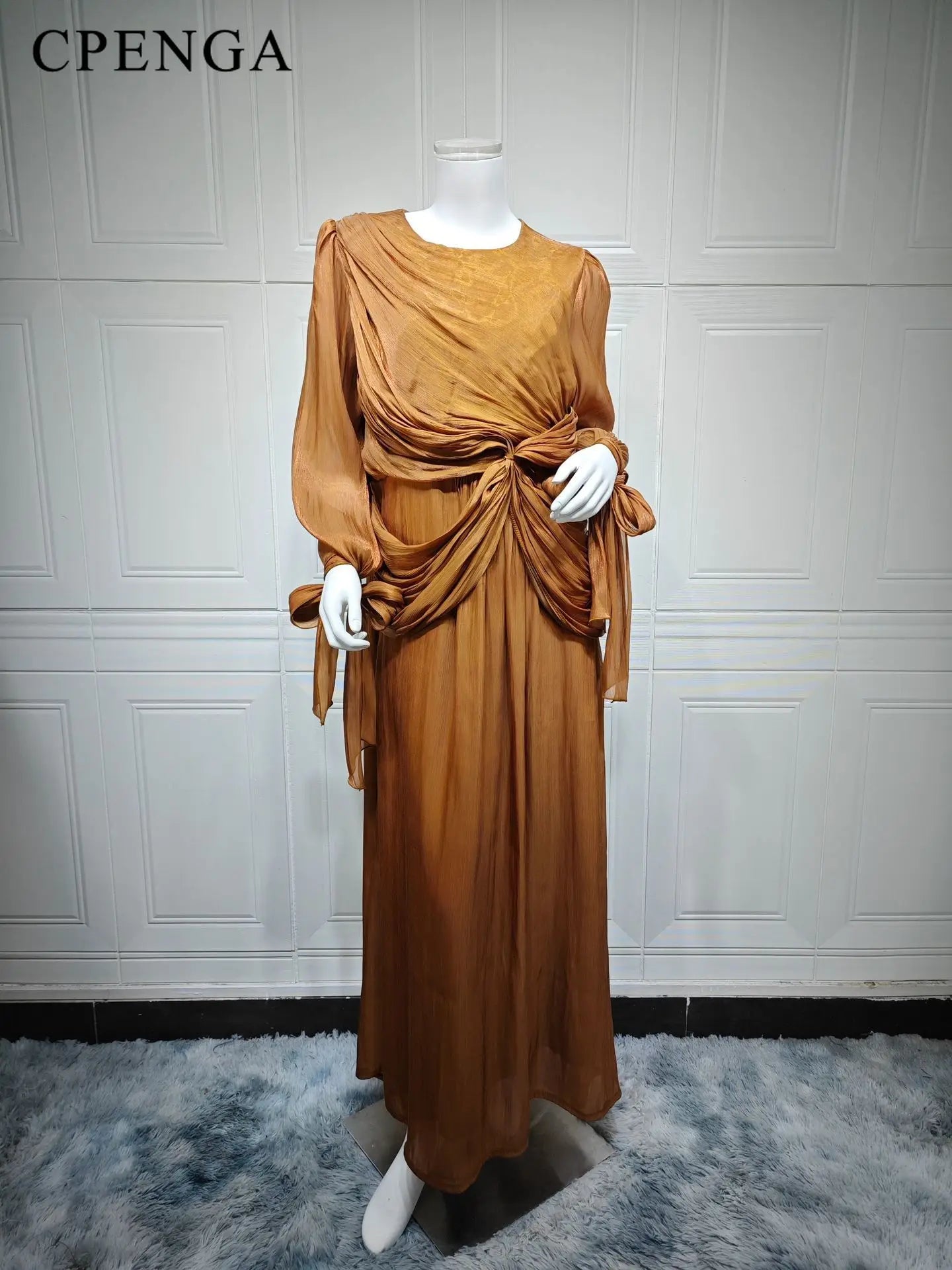 Ramadan Arabic Muslim Modest Satin Abaya for Women Elegant Eid Dubai Fit-and-flare Dress Islam Holiday Outfit Turkey Kaftan Robe