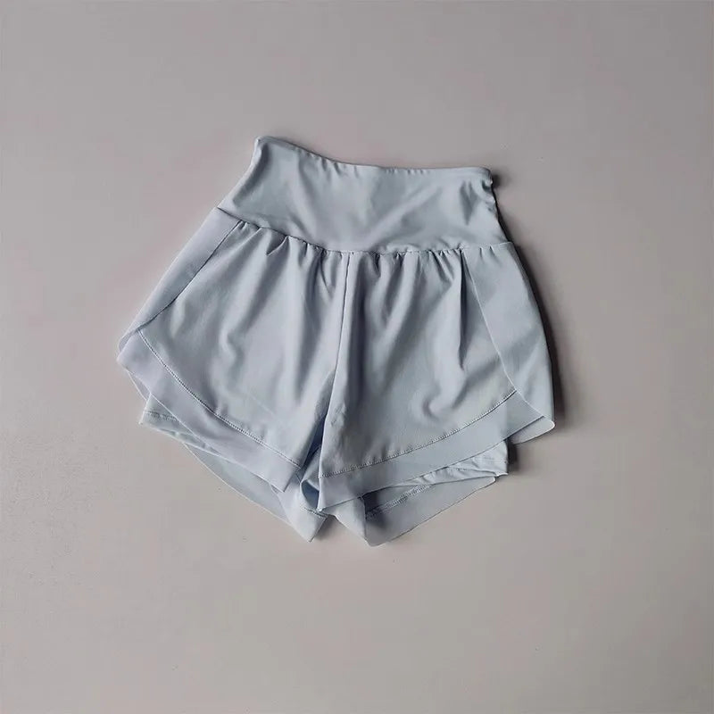 Summer Women's Sports Shorts Mesh 2 In 1 Quick-dry Yoga Shorts Breathable Fitness Shorts High Waist Fitness Running Shorts