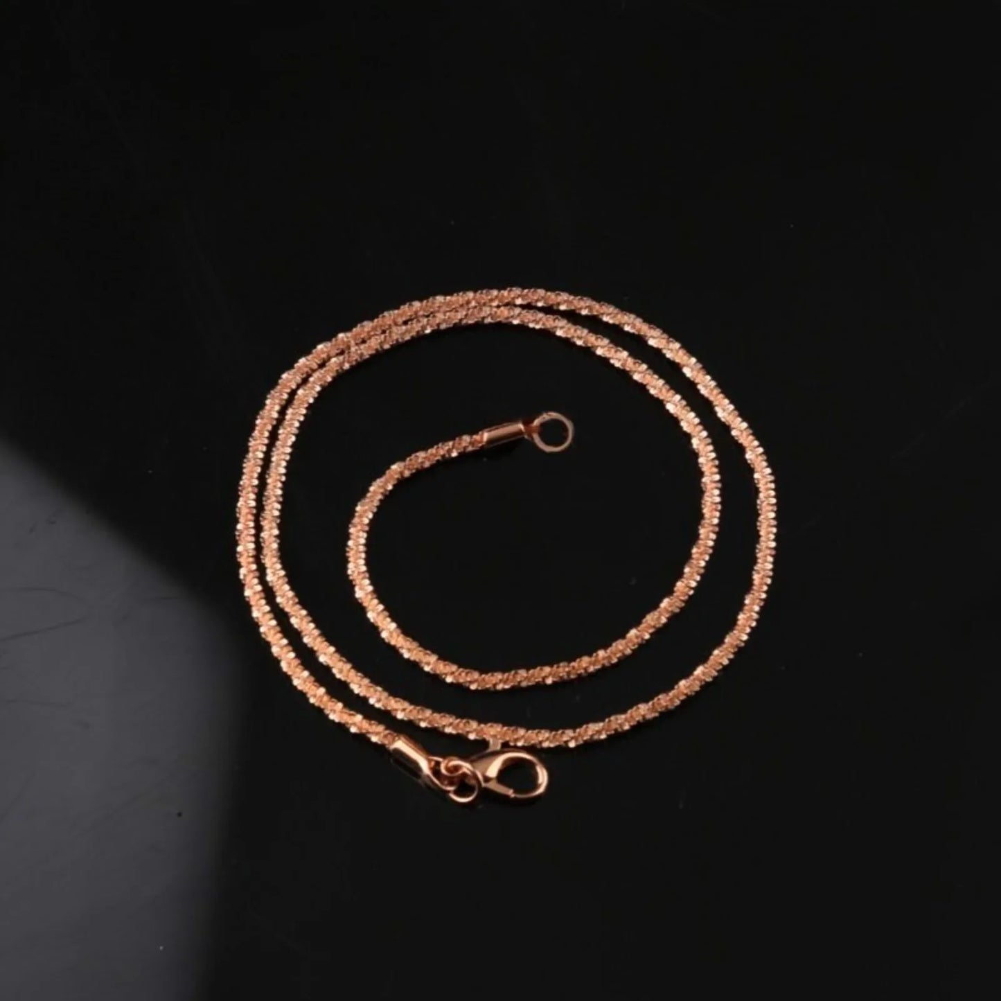 Popcorn Chain Choker Necklace – Minimalist Rose Gold Stainless Steel Clavicle Necklace for Women
