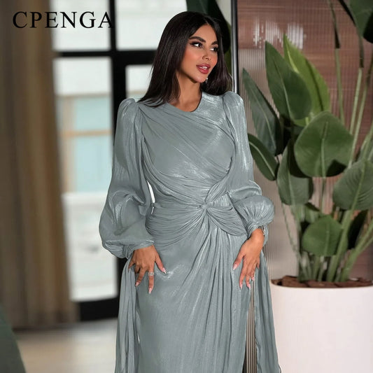 Women's Satin Fit-and-Flare Abaya – Elegant Dubai Kaftan Robe | Eid Ramadan Islamic Dress