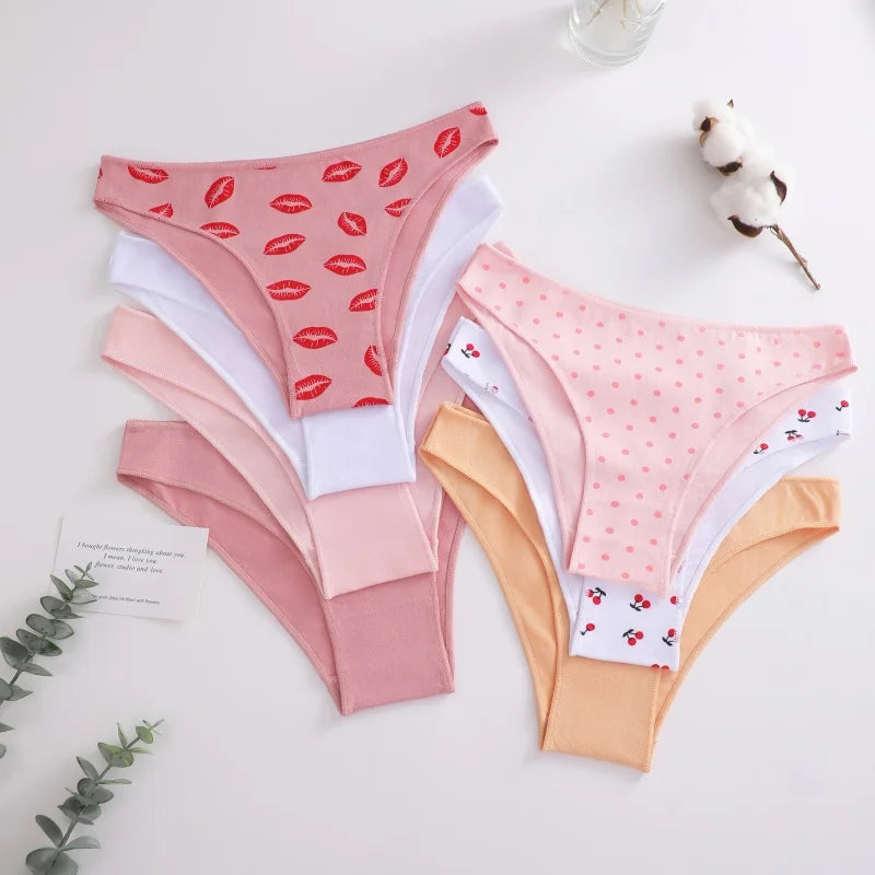 4-Pack Cotton Low-Rise Briefs – Soft Breathable Everyday Underwear for Women (M–2XL, 19 Color Sets)