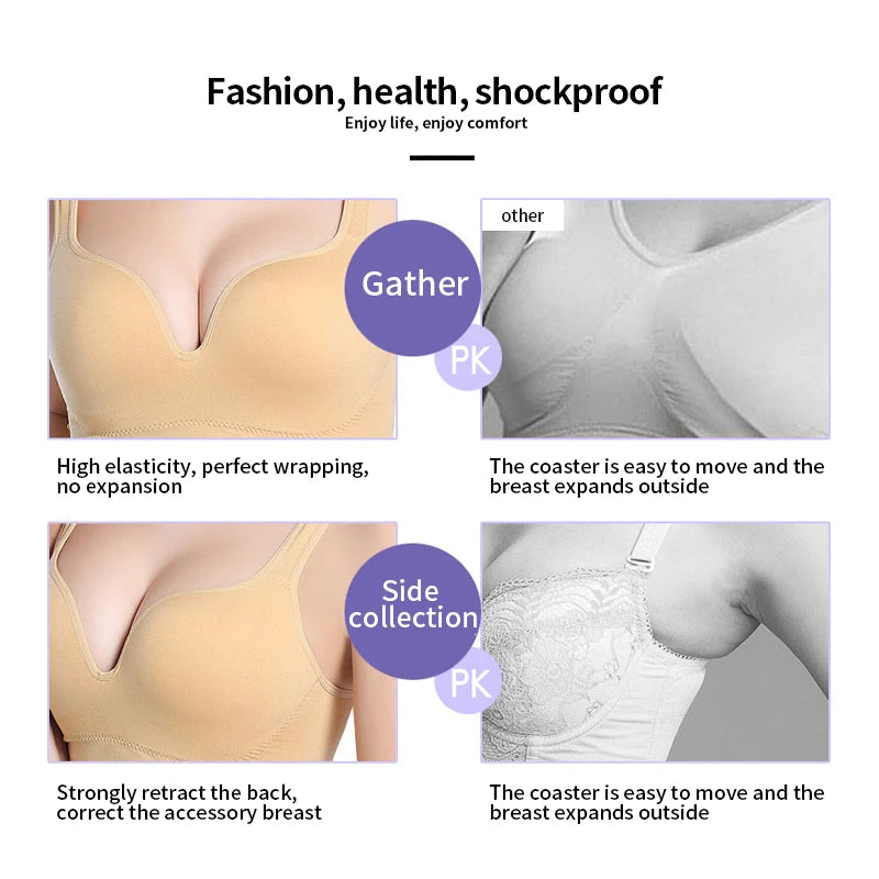 Women's Wireless Padded Sports Bra – Breathable Fitness Running Vest | Push-Up Bralette
