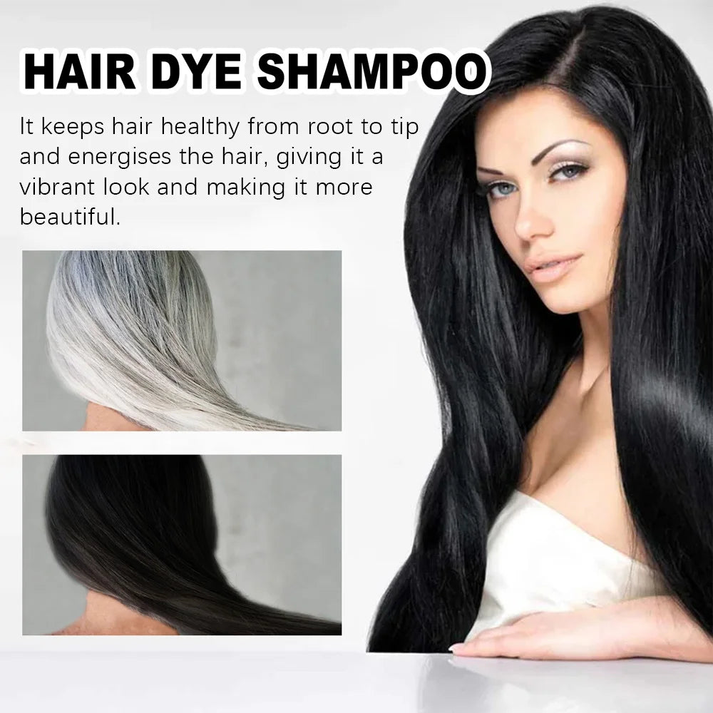 3-in-1 Dark Brown Hair Dye Shampoo – Herbal Gray Coverage, Color & Condition in 15 Minutes | 100ml/200ml