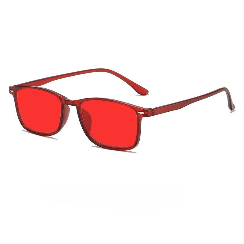 Rectangle Tinted Glasses | Orange & Red Lens Styles
