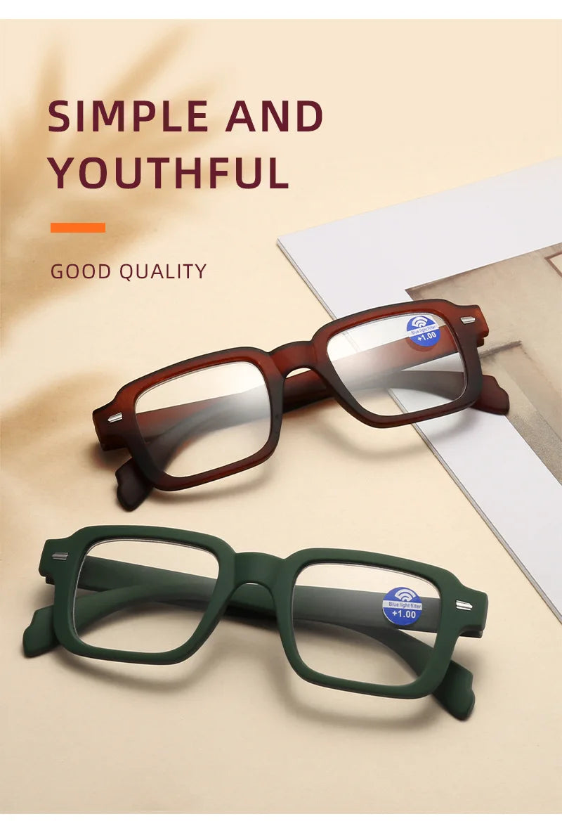 Unisex Rectangle Reading Glasses | 3 Colors, +1.00 to +4.00