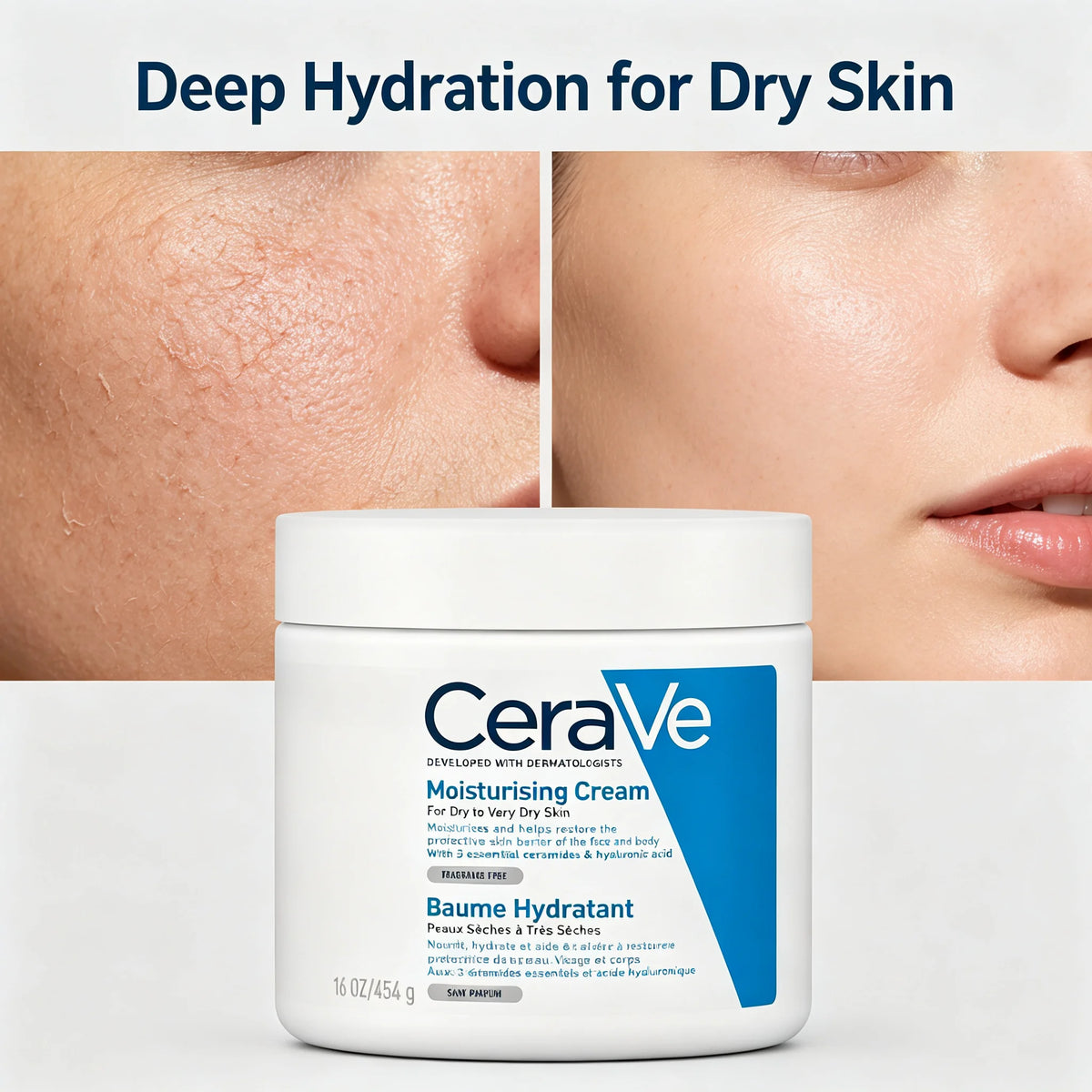 CeraVe Moisturizing Cream for Face & Body – Large Jar