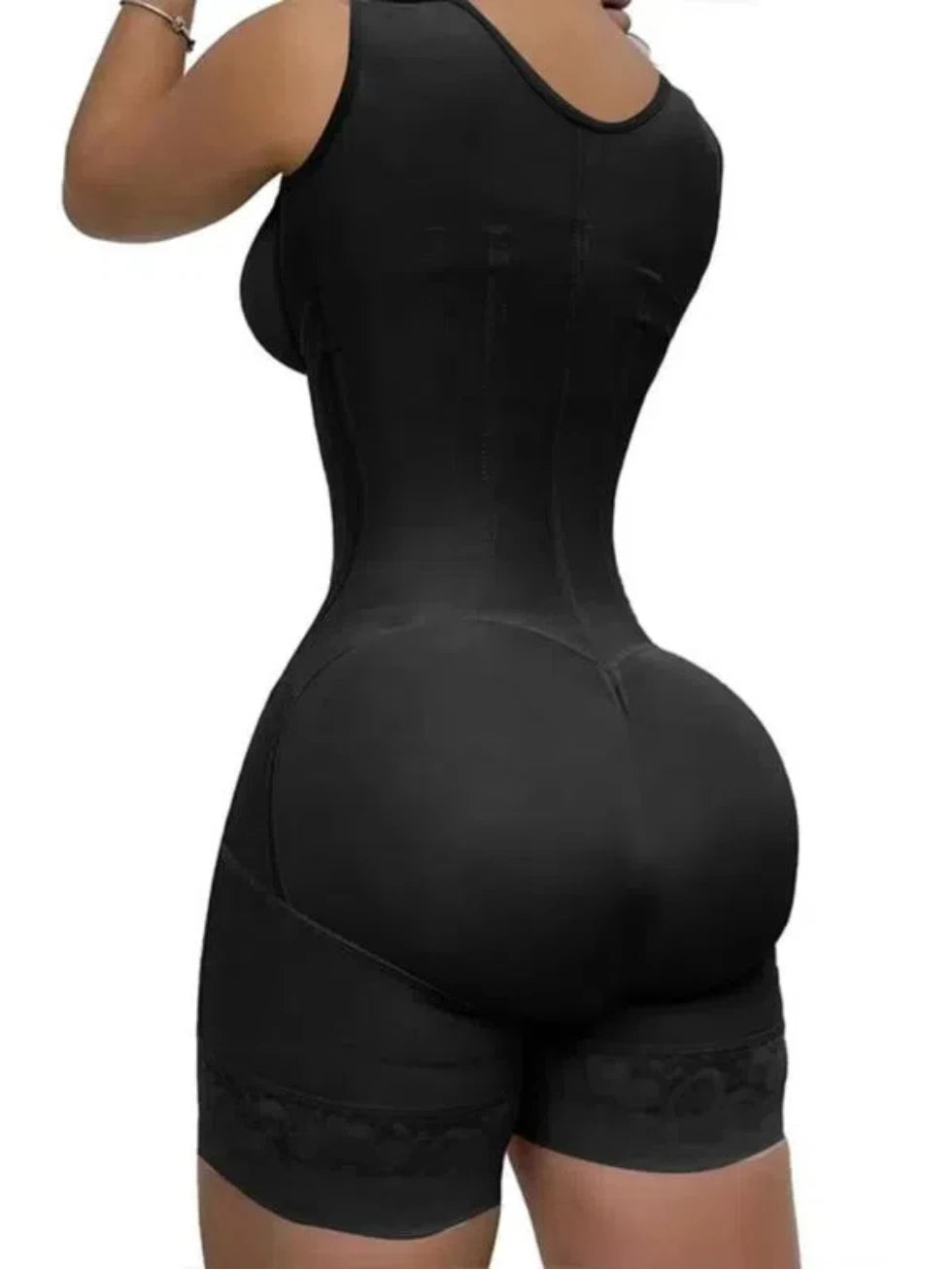 Lace-Trimmed Shapewear Bodysuit – Tummy Control Corset with Adjustable Straps & Zipper