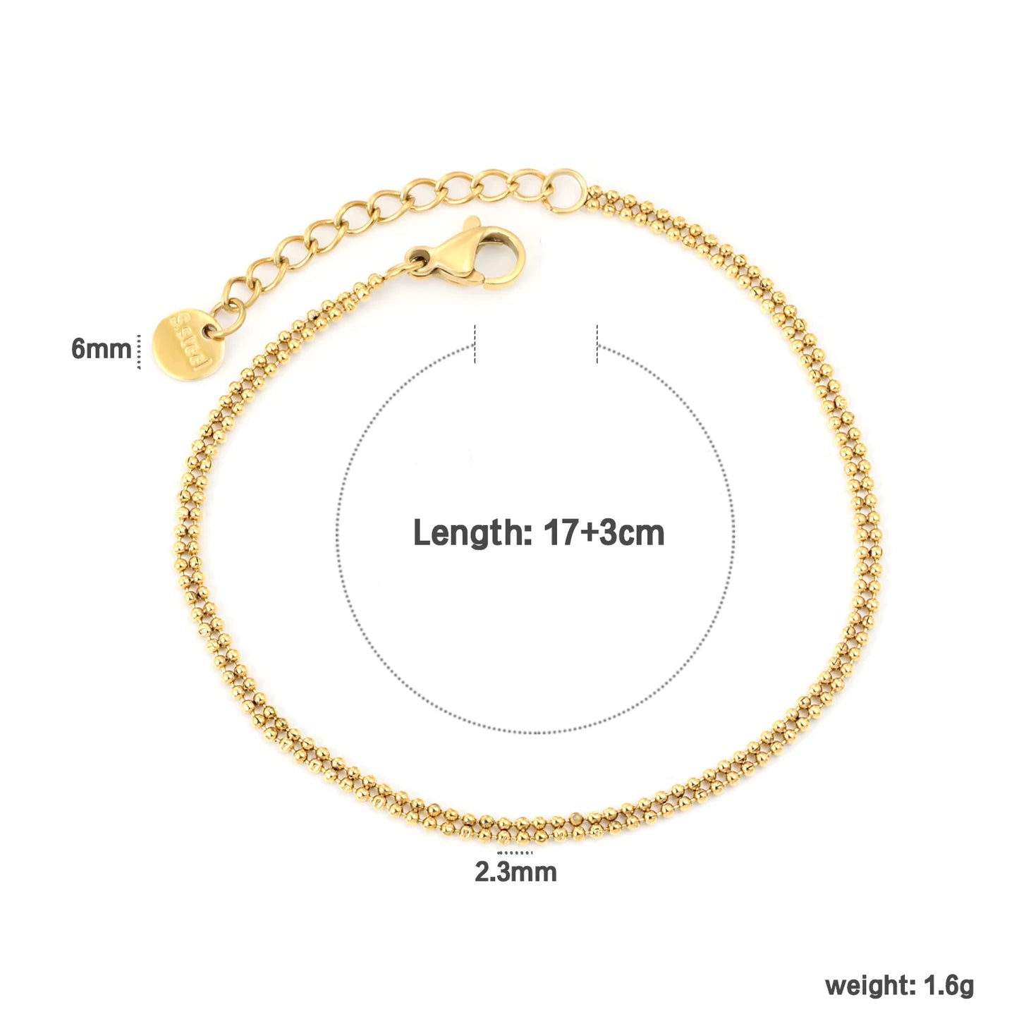 Blade Chain Bracelet – 18K Gold-Plated Snake Chain Stainless Steel Wrist Bracelet for Women
