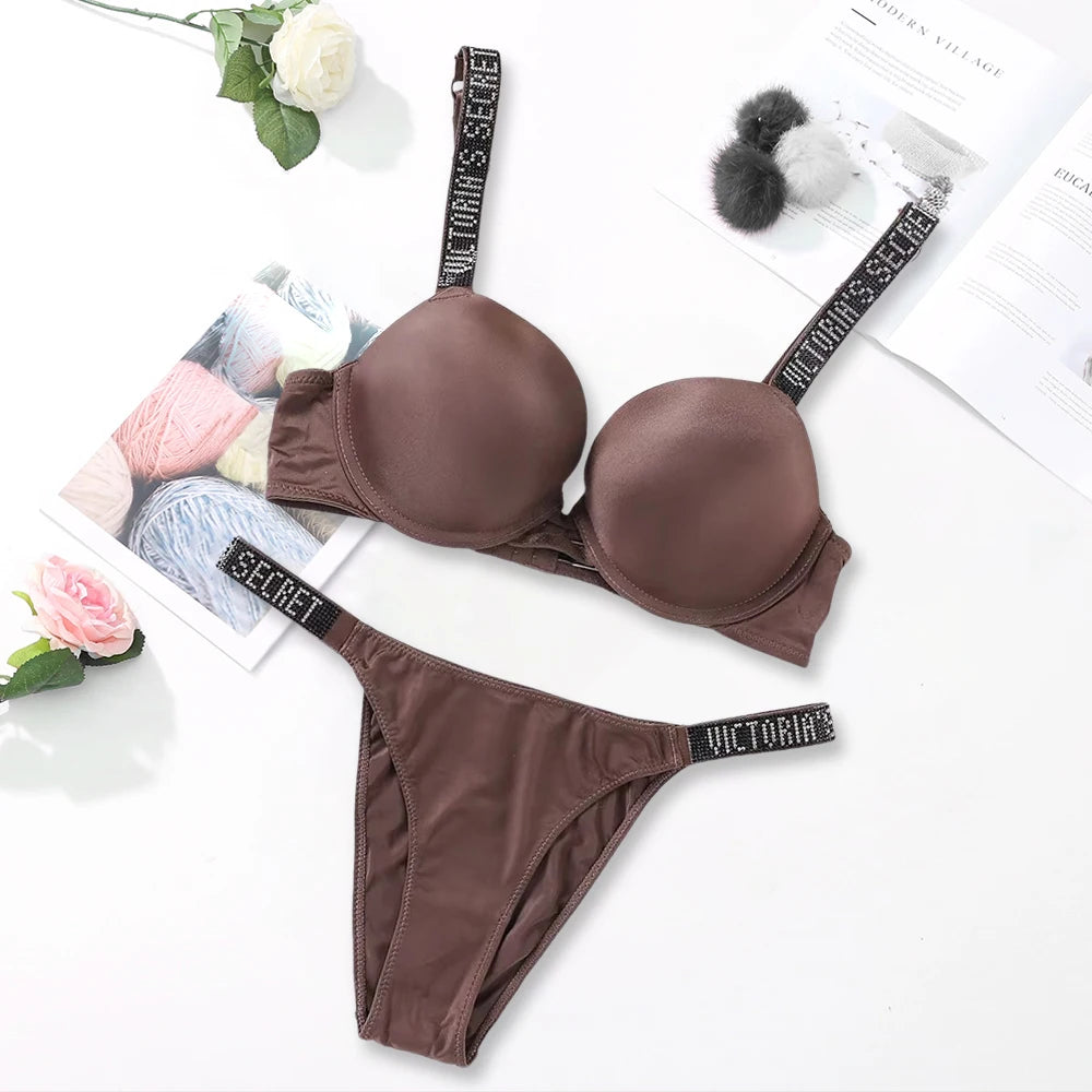 Women's Classic Push-Up Bra & Panty Set – Breathable Soft Lingerie