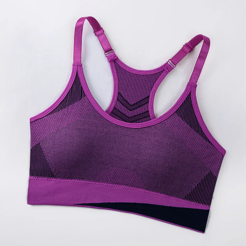 Women's Double Layer Seamless Sports Bra – Sweat-Absorbing Shockproof Padded | Gym Yoga Running