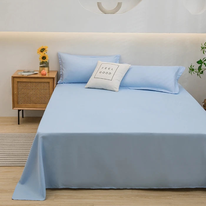 Soft Polyester Flat Bed Sheet, Solid Color Top Sheet