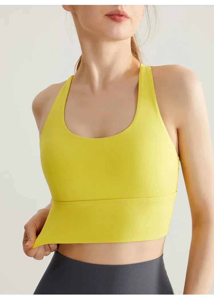 Fixed Pad Sports Bra Underwear High-strength Professional Shockproof  Running Bra Gym Push Up Lingerie Yoga Fitness Bra
