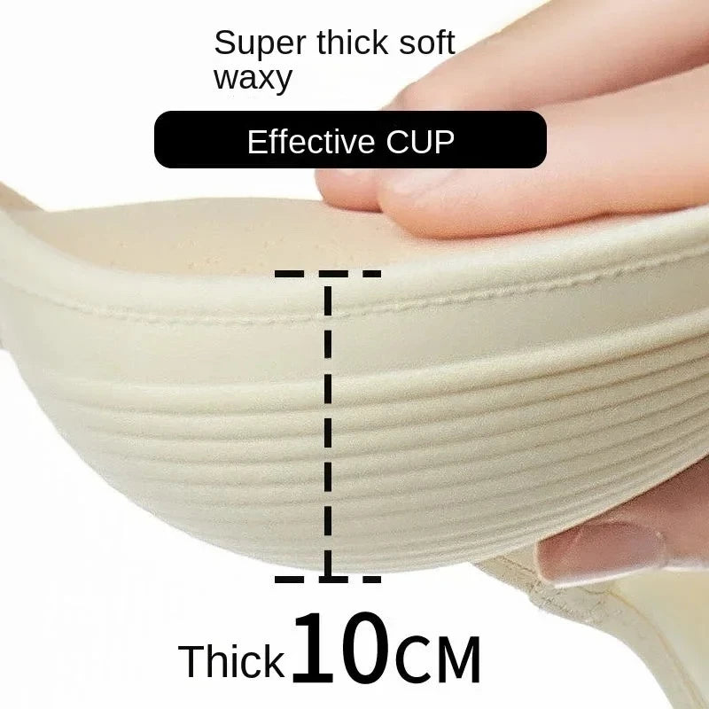 Women's 10CM Ultra Thick Push Up Bra for AA-A Cup | Seamless Invisible No-Mark Lingerie | Natural Lift & Cleavage Wire-Free Bra (32–38 / 70–85)
