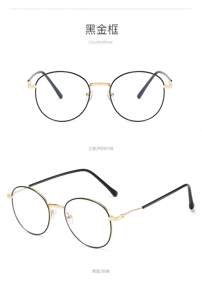 Vintage Round Metal Glasses for Men & Women | Myopia Options