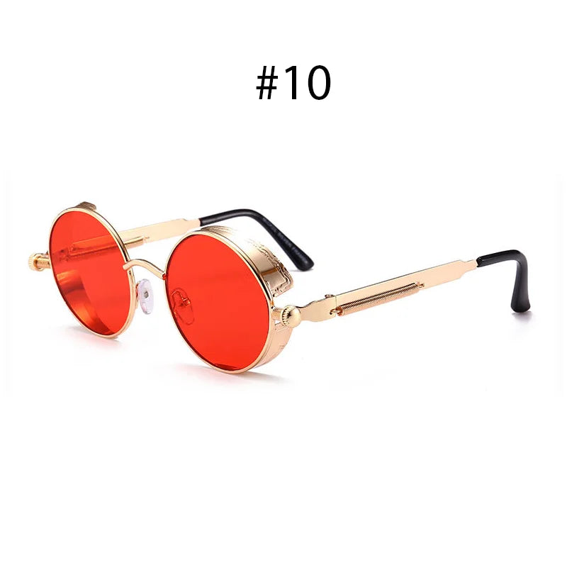 Round Steampunk Sunglasses | Metal Frame, 10 Color Options