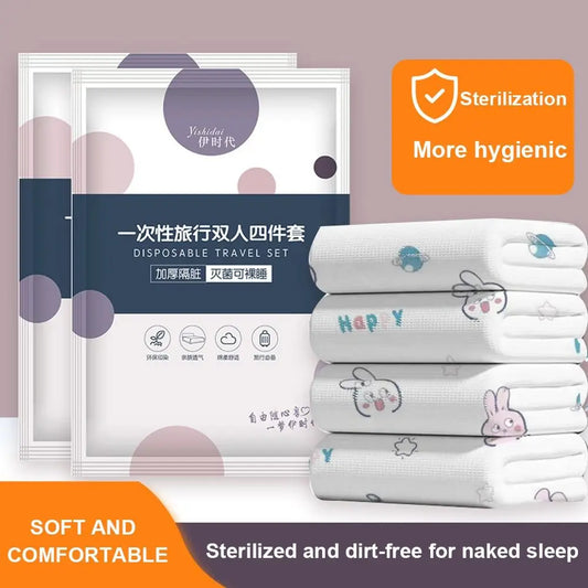 Disposable Travel Bedding Set, 3-Piece or 4-Piece
