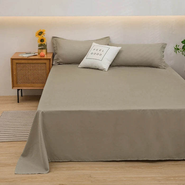 Soft Polyester Flat Bed Sheet, Solid Color Top Sheet