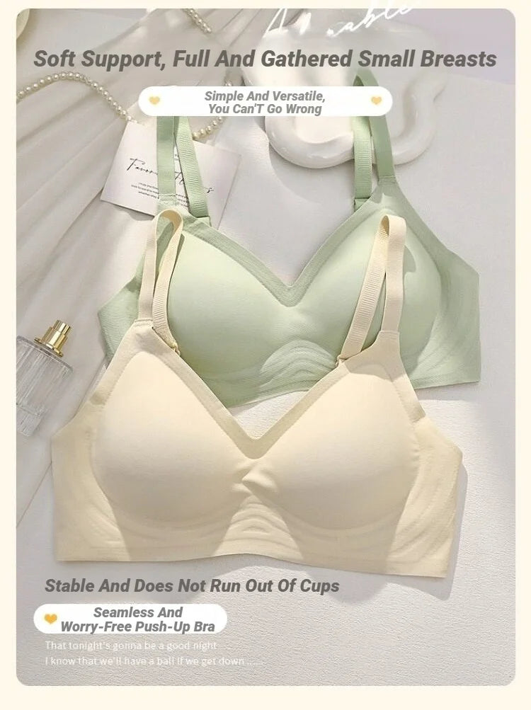 Women's Seamless Push-Up Bra – Wire-Free Soft Support for Small Chest