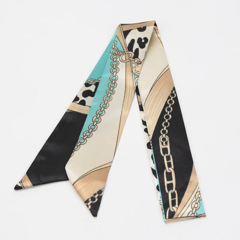 Skinny Scarf Hair Small Women Simple Style Handle Ribbon Fashion Printing Hairband Headscarf Beautiful Scarves Bags for Women
