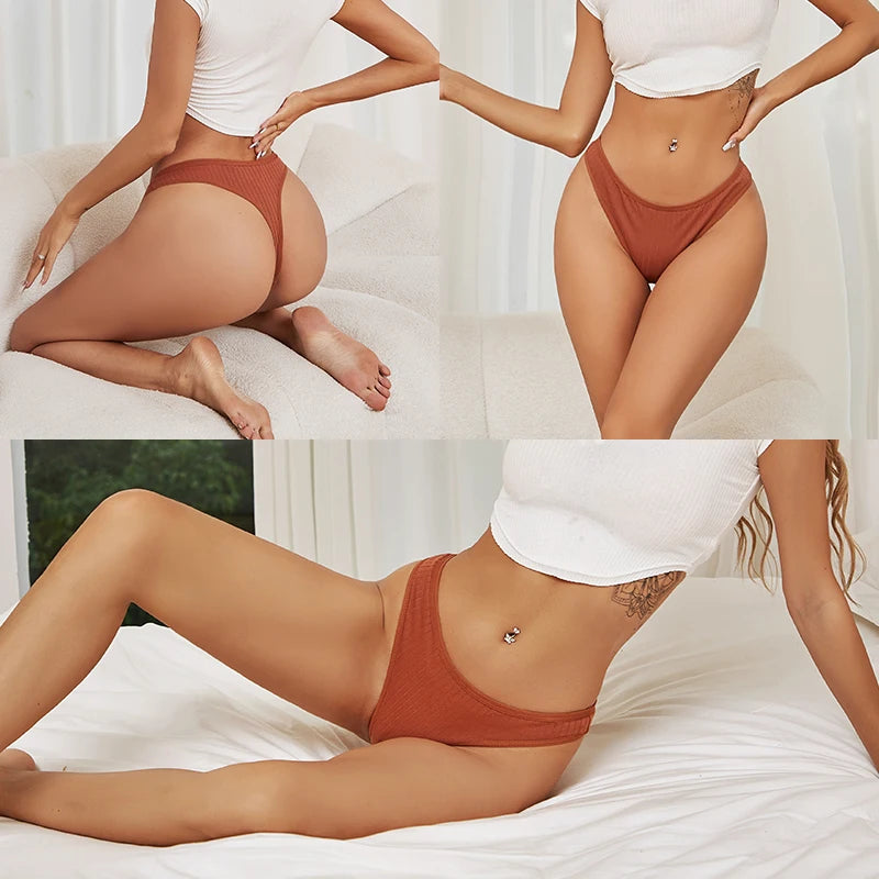 FINETOO 7PCS/Set G-string Cotton Women Lingerie Panties Thong Female Underwear Sexy Pantys Underpant Girl Intimates Thongs S-XL