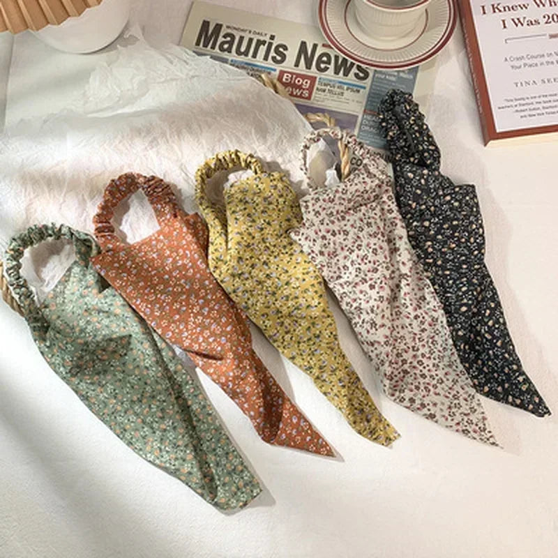 Floral Kerchief Headwear Wrist Head Wrap Scarf Triangular Headscarf Accessories Hair Band Fashion Women Hats Creative Gifts