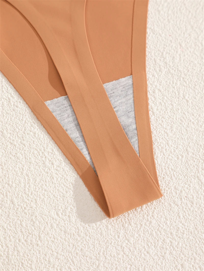 7-Pack Ice Silk Printed & Solid Thongs — Seamless Low-Rise G-String