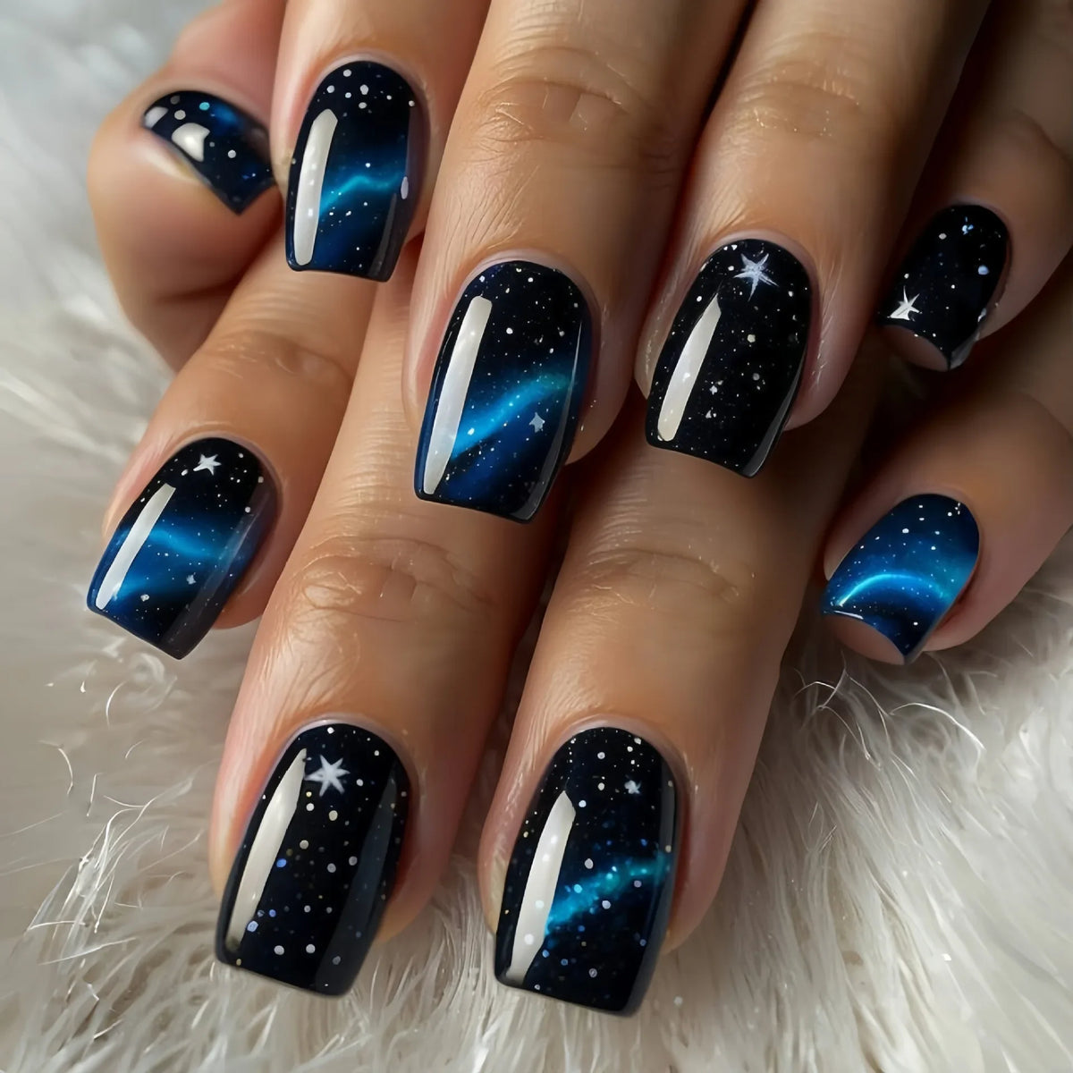 Short Ballerina Press-On Nails – Ombre Gradient Designs, 24 Pieces