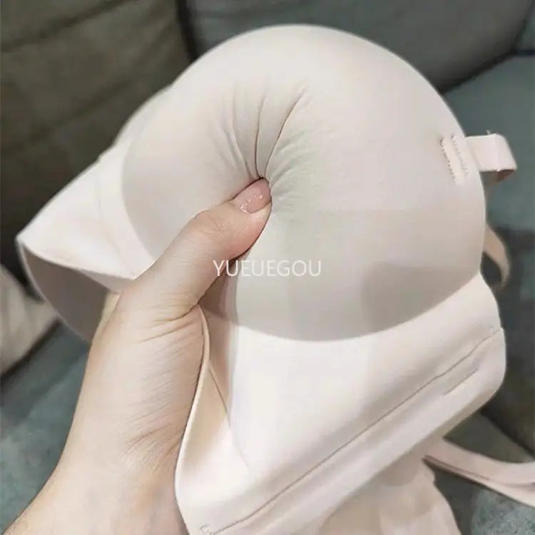 Women's 10CM Extreme Push Up Strapless Bra | Front Closure Anti-Slip Lift for AA-B Cup | No Side Bulge Seamless Invisible Bra for Small Chest (32–38 / 70–85)
