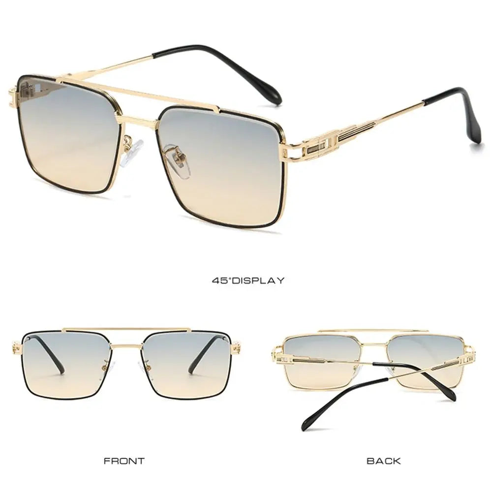 Double-Bridge Rectangle Sunglasses | Gradient Lens Options