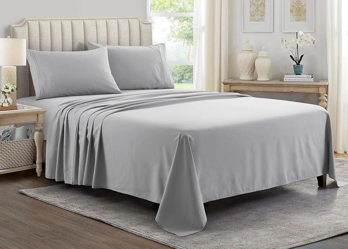 4-Piece Brushed Microfiber Bed Sheet Set with Deep Pockets