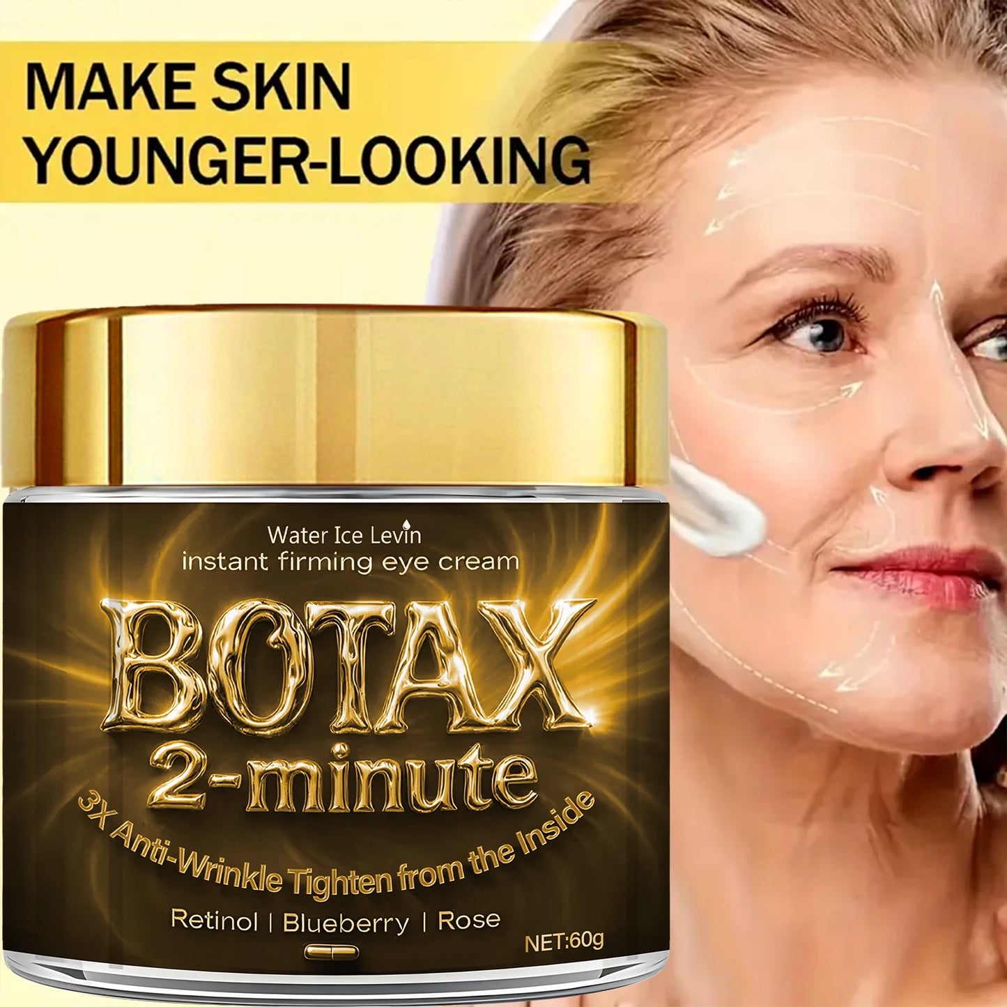 Retinol & Bee Venom Instant Firming Face Cream – 2-Minute Wrinkle Tightening & Deep Moisturizing | 60g