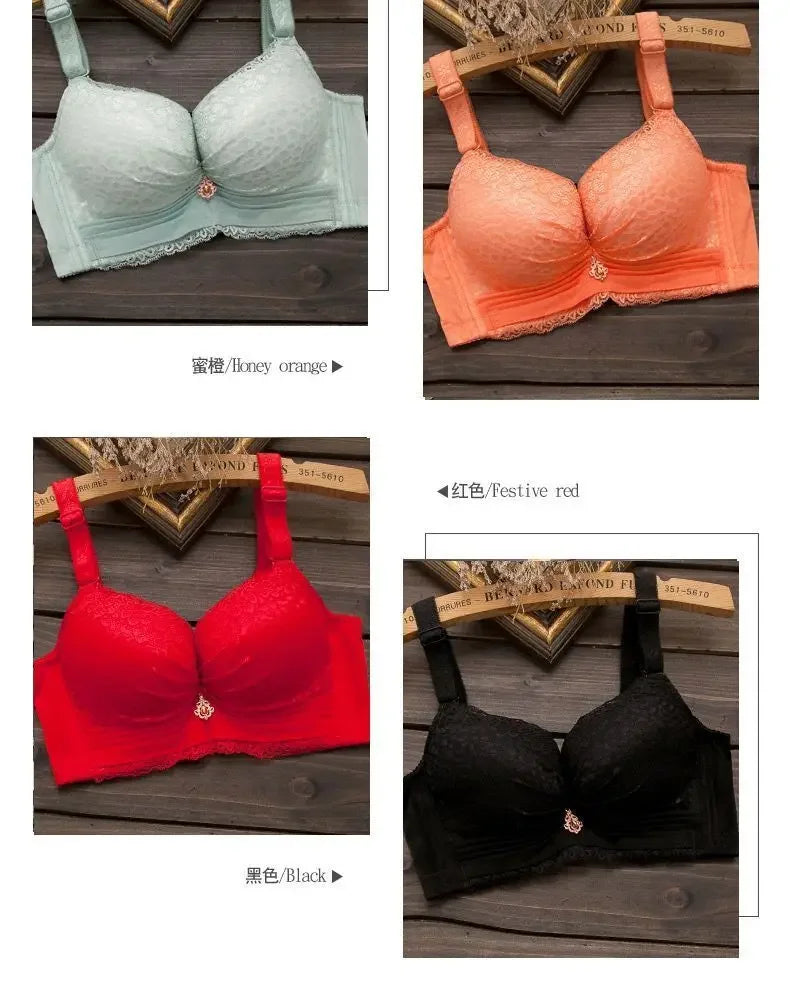 Women's 12CM Extra Thick Push Up Bra | No Underwire Natural Lift Bra for A-B Cup | Seamless Breathable Lace Lingerie with Anti-Slip Silicone (32–40 / 70–90)