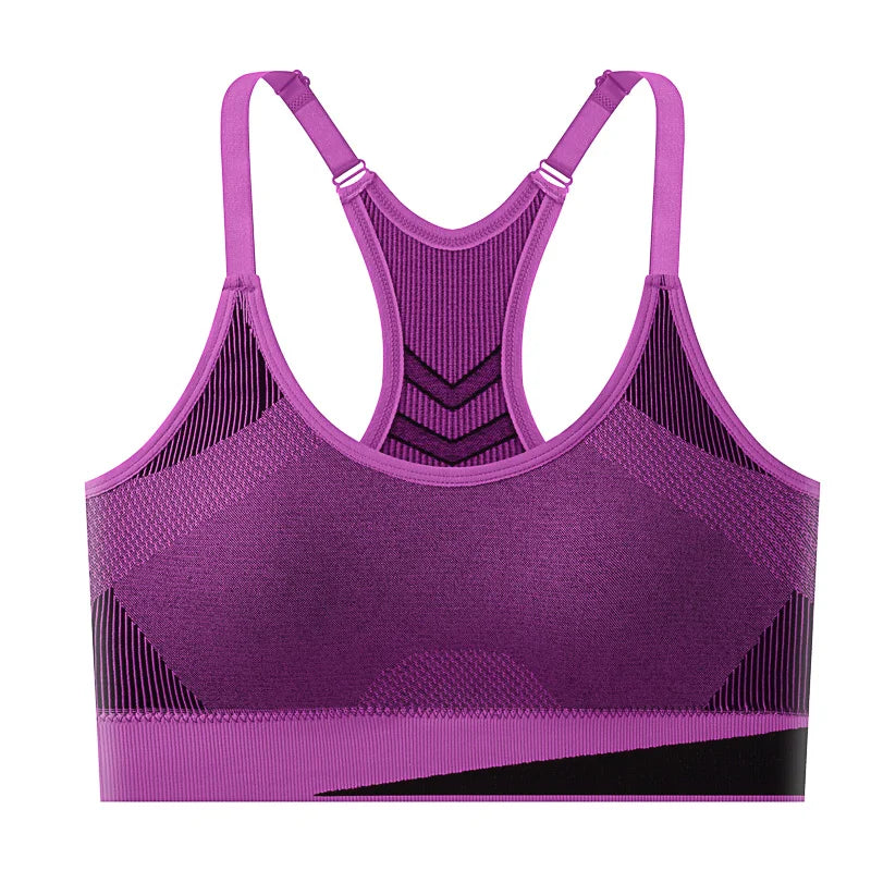 Women's Double Layer Seamless Sports Bra – Sweat-Absorbing Shockproof Padded | Gym Yoga Running