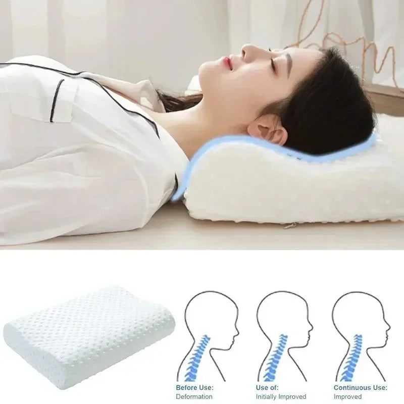 Memory Foam Pillow, Contoured Neck Support, 50 × 30 cm