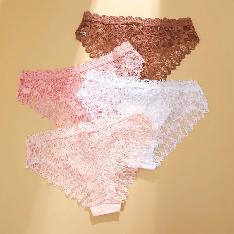 3-Pack Seamless Low-Rise Panties – Ice Silk Bikini Underwear for Women (XS–XL, 16 Color Sets)